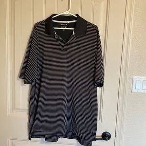 Final Sale Adidas Climalite Men’s Size XL Polo 2 Button Black and White Striped